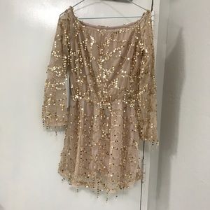 Gold sequin dress